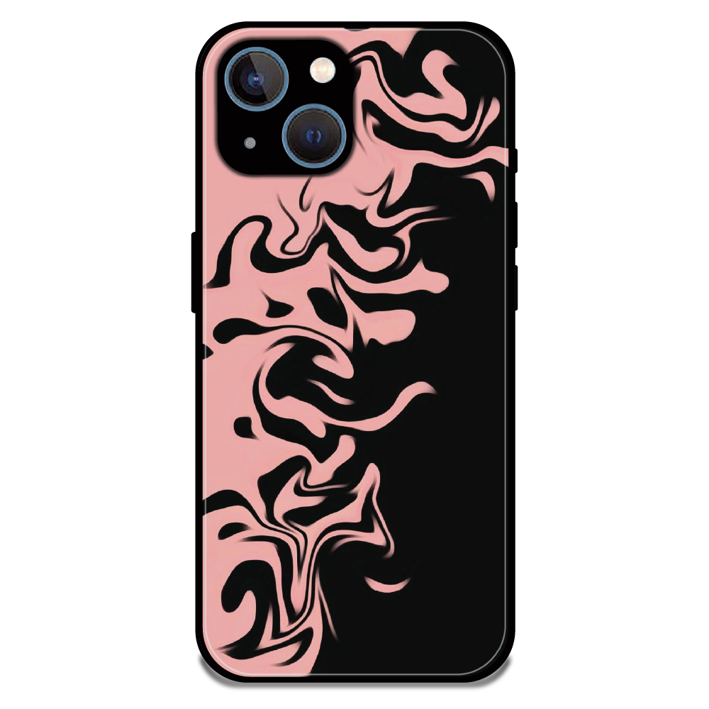 Blush Noir Marble - Glossy Metal Silicone Case For Apple iPhone 13 Mini
