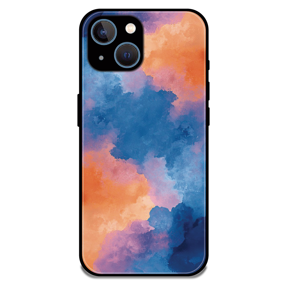 Abstract Pastel Cloud Geometry - Glossy Metal Silicone Case For Apple iPhone 13 Mini