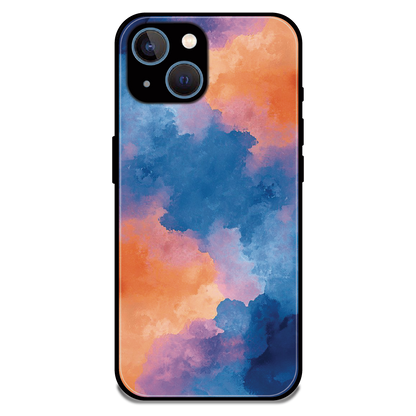 Abstract Pastel Cloud Geometry - Glossy Metal Silicone Case For Apple iPhone 13 Mini