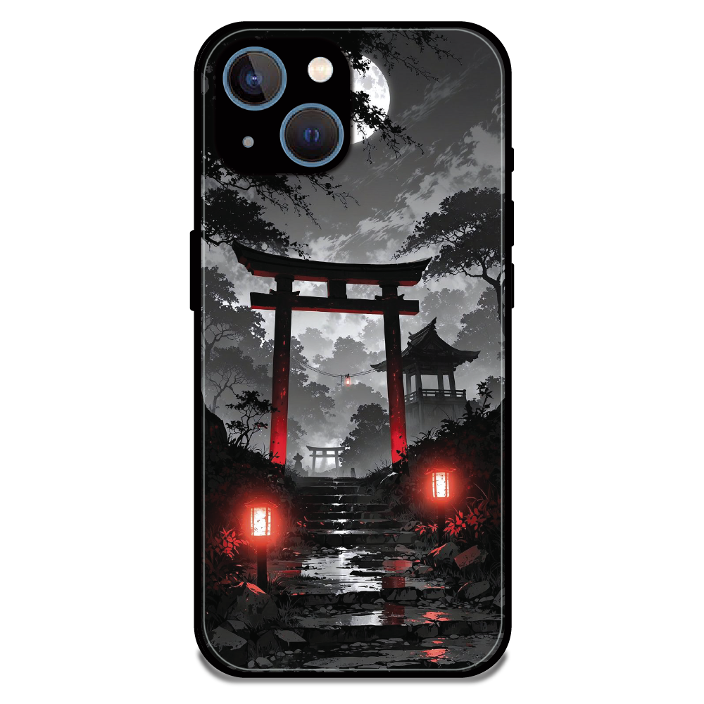 Midnight Torii Forest - Glossy Metal Silicone Case For Apple iPhone 13 Mini