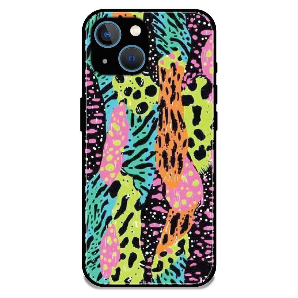 Colorful Artistic Paint Splash - Glossy Metal Silicone Case For Apple iPhone 13 Mini