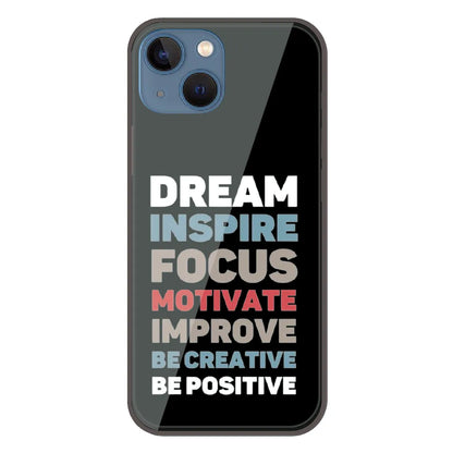 Dream Inspire Focus Typography - Printed Silicone Case For Apple iPhone 13 Mini