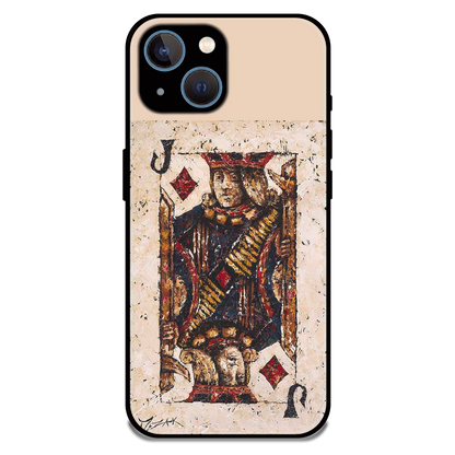 Vintage Playing Card King Art - Glossy Metal Silicone Case For Apple iPhone 13 Mini