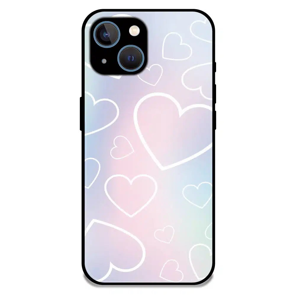 Pastel Heart Dream - Glossy Metal Silicone Case For Apple iPhone 13 Mini