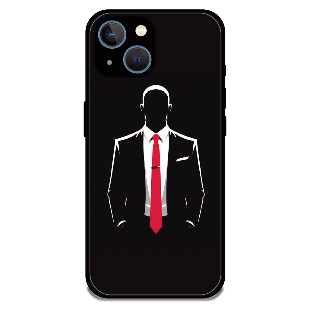 Red Tie Silhouette - Glossy Metal Silicone Case For Apple iPhone 13 Mini
