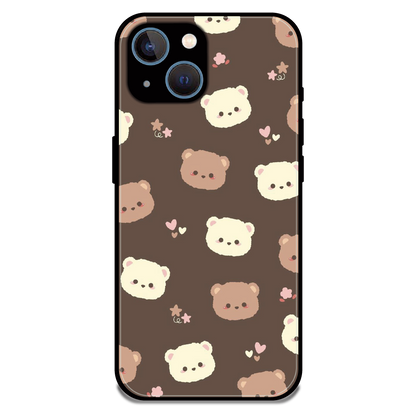 Cozy Bear Pattern - Glossy Metal Silicone Case For Apple iPhone 13 Mini