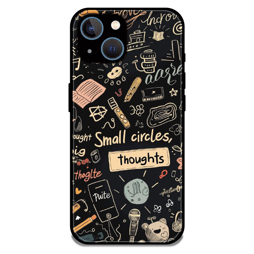 Thought Doodle Noir - Glossy Metal Silicone Case For Apple iPhone 13 Mini