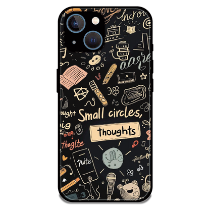 Thought Doodle Noir - Glossy Metal Silicone Case For Apple iPhone 13 Mini