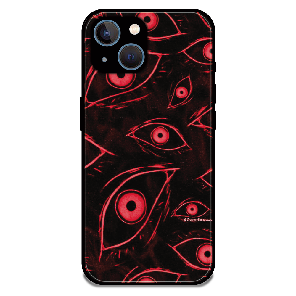 Crimson Eyes Chaos - Glossy Metal Silicone Case For Apple iPhone 13 Mini