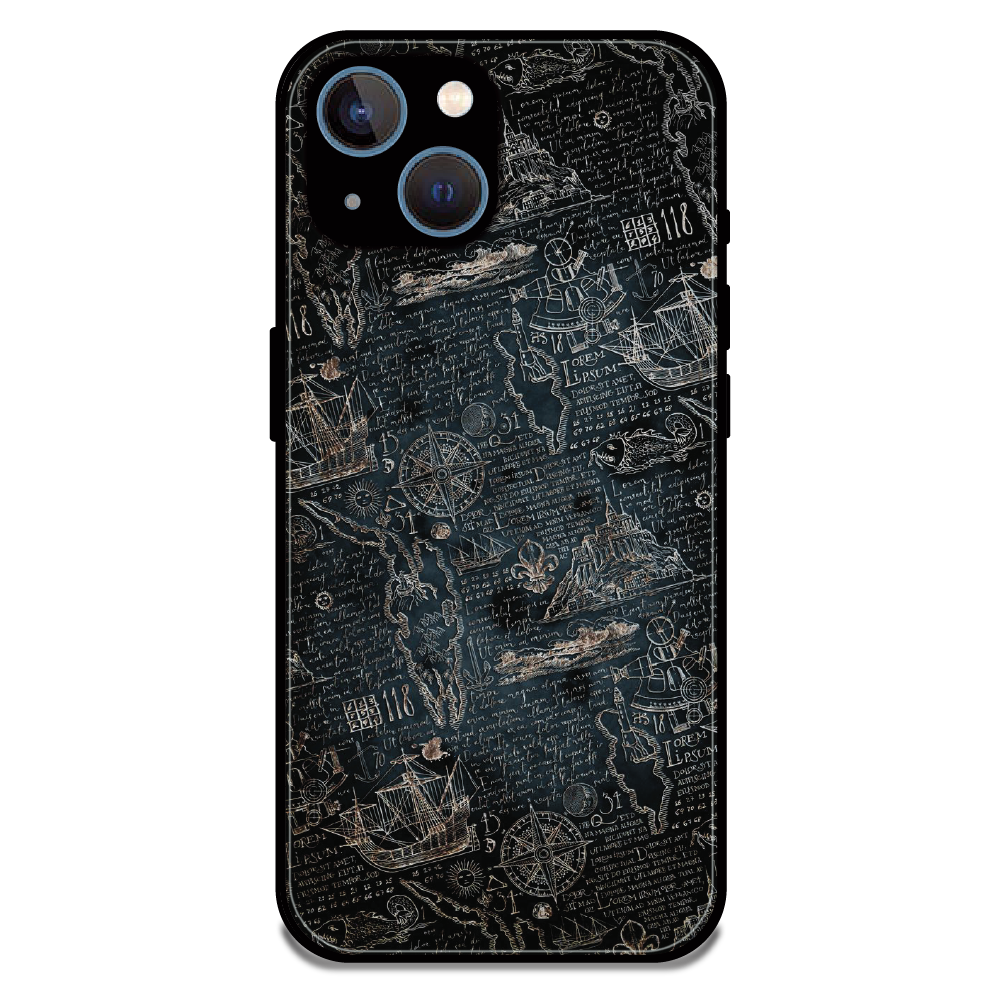 Vintage Explorer Map - Glossy Metal Silicone Case For Apple iPhone 13 Mini