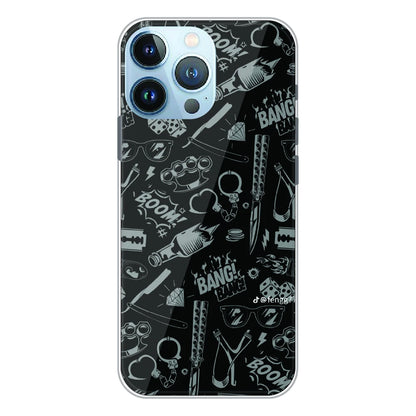 Black Graphic Street Art - Printed Silicone Case For Apple iPhone 13 Pro