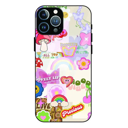 Kawaii Sticker Pop - Glass Case For Apple iPhone 13 Pro