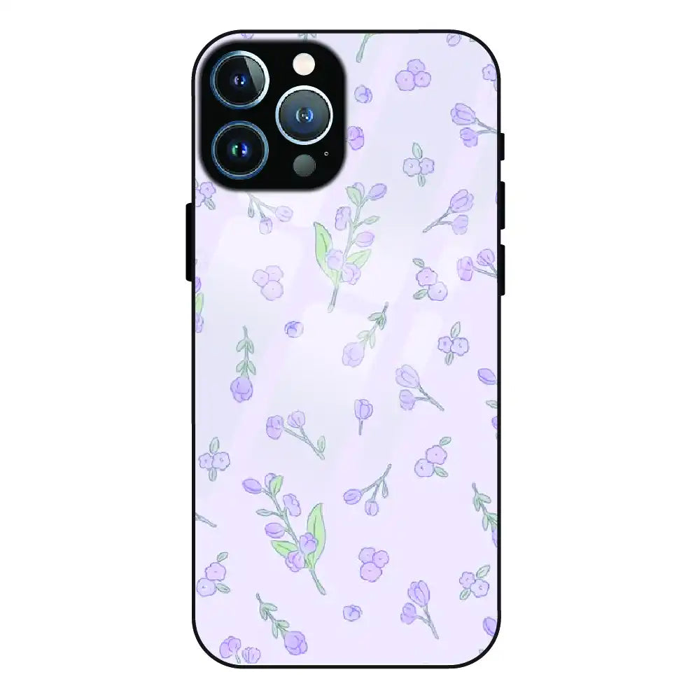 Lavender Floral Ditsy - Glass Case For Apple iPhone 13 Pro