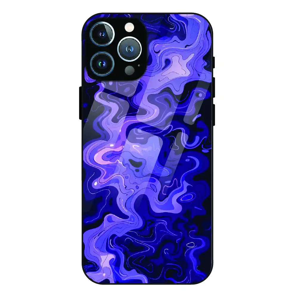 Purple Wave Abstract - Glass Case For Apple iPhone 13 Pro