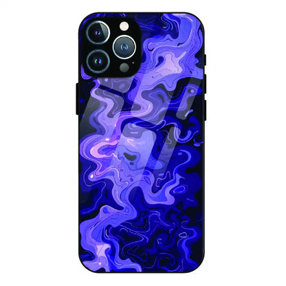 Purple Wave Abstract - Glass Case For Apple iPhone 13 Pro