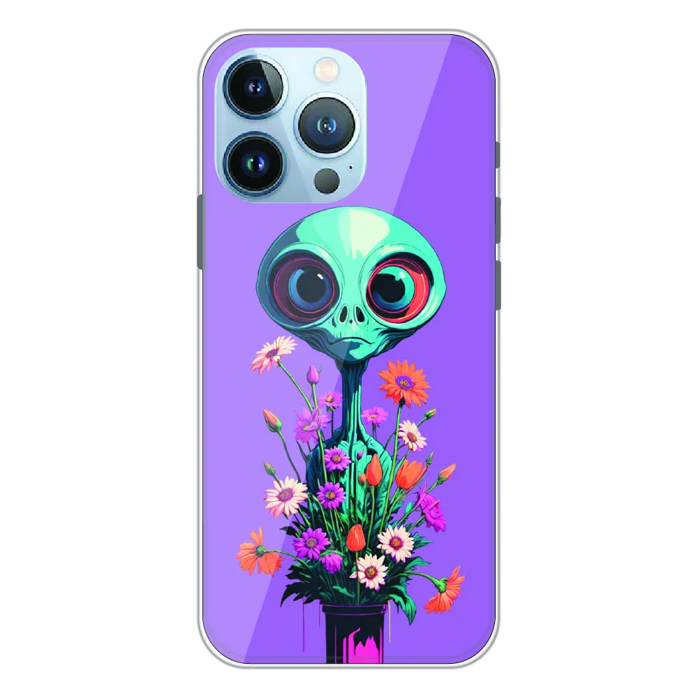 Floral Alien Fantasy - Printed Silicone Case For Apple iPhone 13 Pro