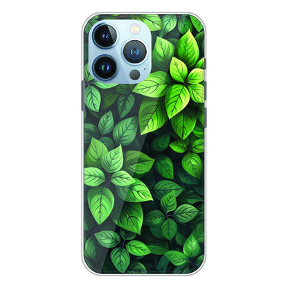 Lush Green Leaf Pattern - Printed Silicone Case For Apple iPhone 13 Pro