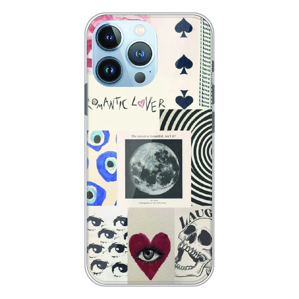Romantic Art Collage - Printed Silicone Case For Apple iPhone 13 Pro
