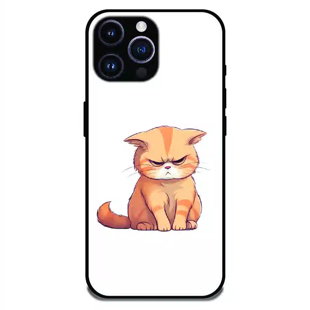 Grumpy Ginger Cat - Glossy Metal Silicone Case For Apple iPhone 13 Pro