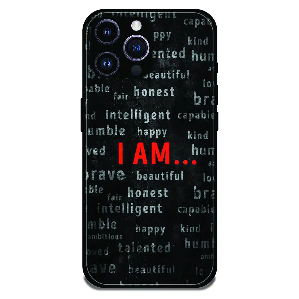 I Am Affirmation Quote - Glossy Metal Silicone Case For Apple iPhone 13 Pro