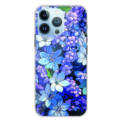 Midnight Blue Floral Garden - Printed Silicone Case For Apple iPhone 13 Pro