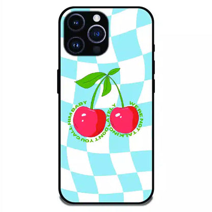 Cherry Pop Checkerboard - Glossy Metal Silicone Case For Apple iPhone 13 Pro