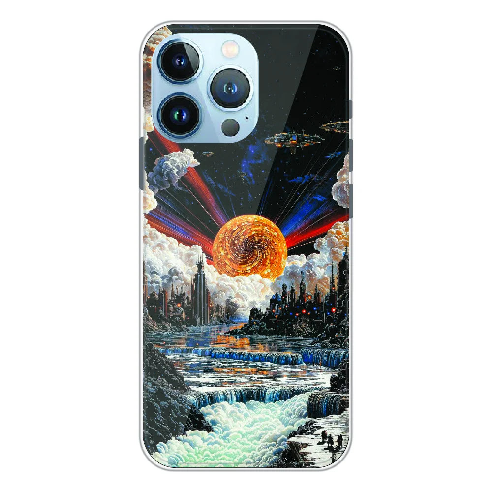 Cosmic Fantasy Sun Landscape - Printed Silicone Case For Apple iPhone 13 Pro