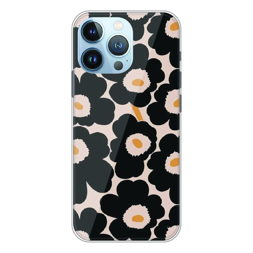 Bold Black Daisy Bloom - Printed Silicone Case For Apple iPhone 13 Pro