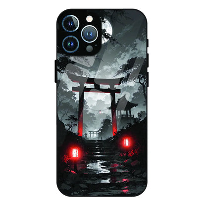 Midnight Torii Forest - Glass Case For Apple iPhone 13 Pro