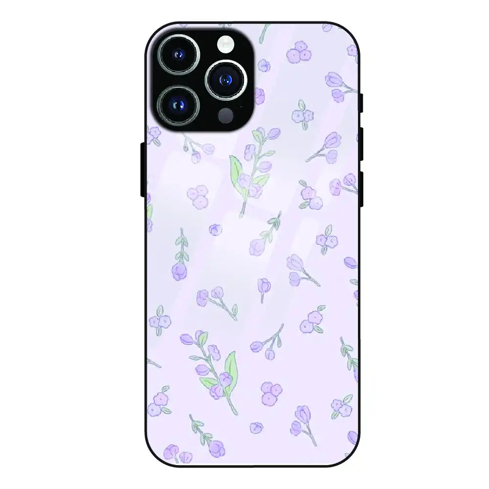 Lavender Floral Ditsy - Glass Case For Apple iPhone 13 Pro Max