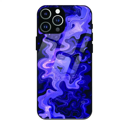 Purple Wave Abstract - Glass Case For Apple iPhone 13 Pro Max