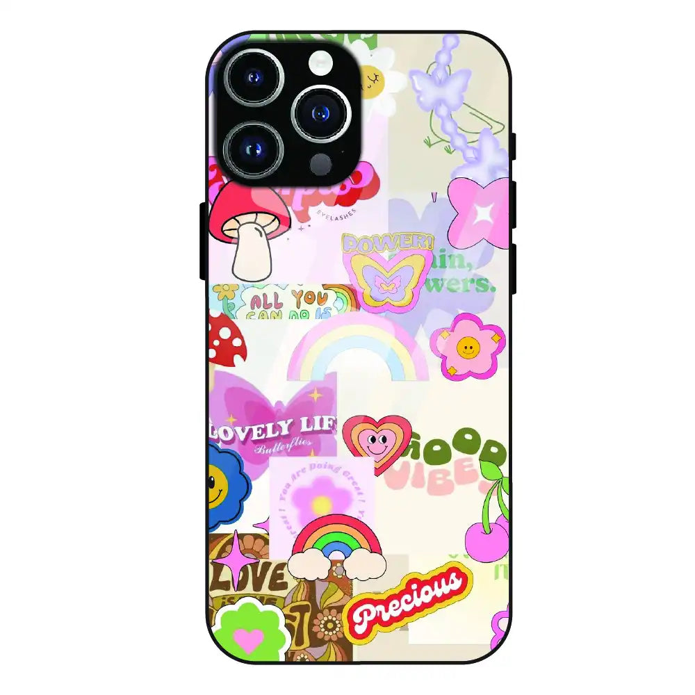 Kawaii Sticker Pop - Glass Case For Apple iPhone 13 Pro Max