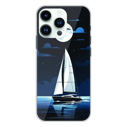 Moonlight Sailboat - Printed Silicone Case For Apple iPhone 13 Pro Max
