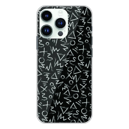 Geometric Black & White Pattern - Printed Silicone Case For Apple iPhone 13 Pro Max