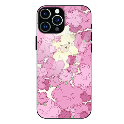 Blush Teddy Floral - Glass Case For Apple iPhone 13 Pro Max