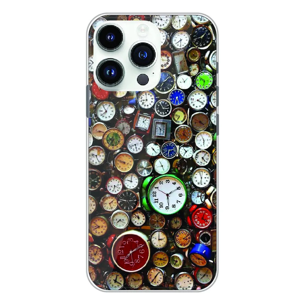 Retro Timepiece Pattern - Printed Silicone Case For Apple iPhone 13 Pro Max