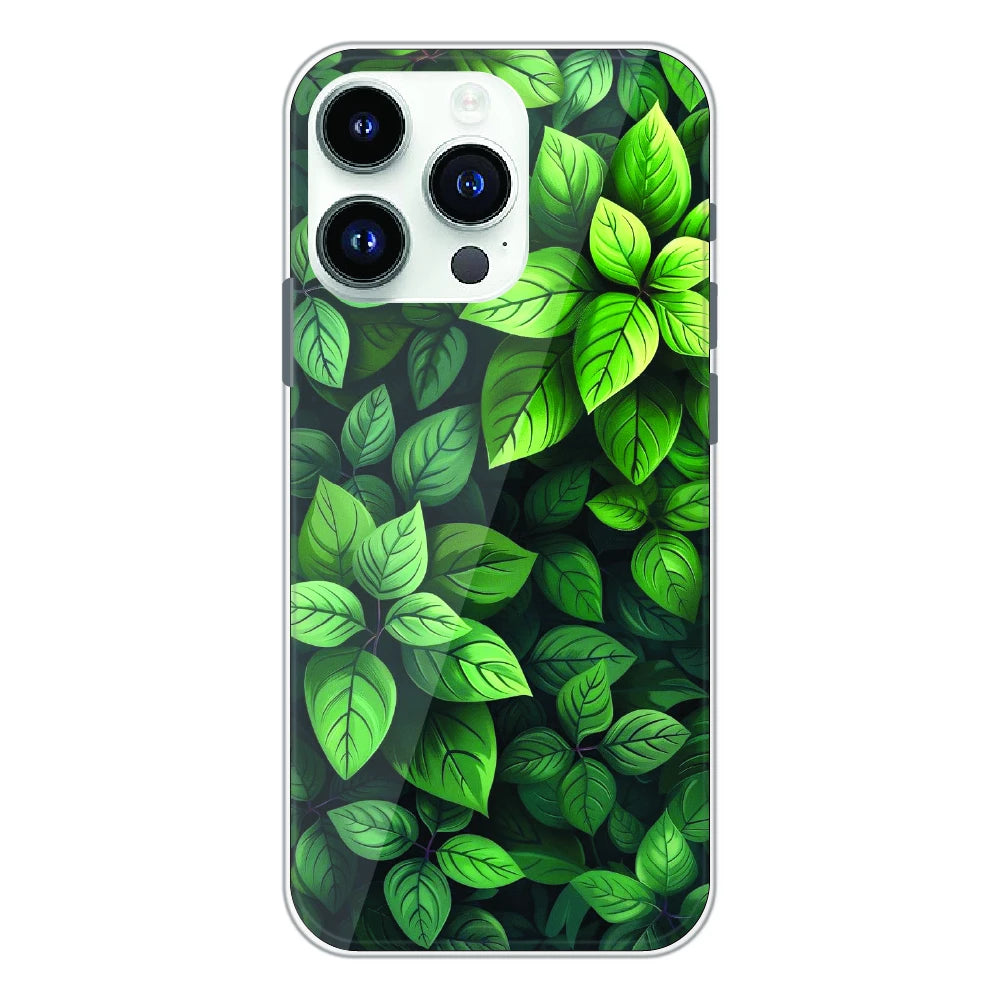 Lush Green Leaf Pattern - Printed Silicone Case For Apple iPhone 13 Pro Max