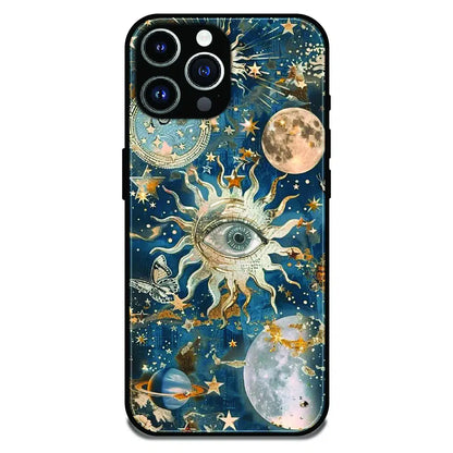 Mystic Cosmic Eye Galaxy - Glossy Metal Silicone Case For Apple iPhone 13 Pro Max