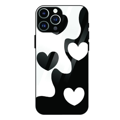 Monochrome Heart Flow - Glass Case For Apple iPhone 13 Pro Max
