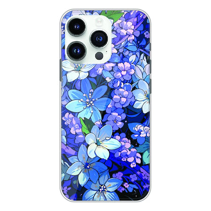 Midnight Blue Floral Garden - Printed Silicone Case For Apple iPhone 13 Pro Max