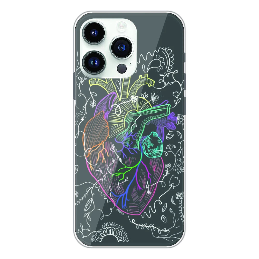 Anatomical Heart Line Art - Printed Silicone Case For Apple iPhone 13 Pro Max