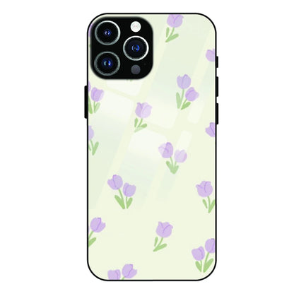 Minimal Tulip Pattern - Glass Case For Apple iPhone 13 Pro Max