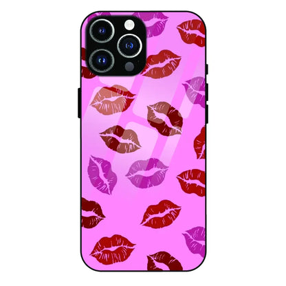 Pink Lips Pop Art Pattern - Glass Case For Apple iPhone 13 Pro Max