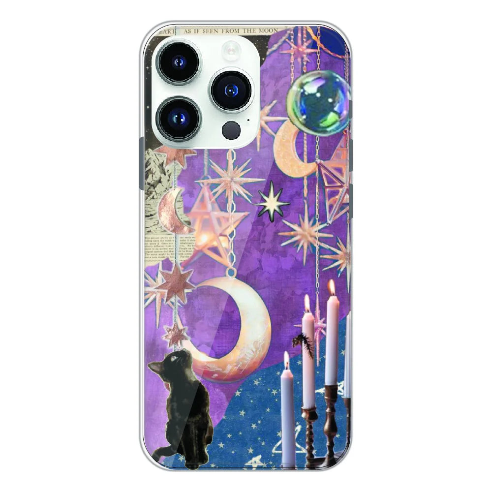 Celestial Moon Cat Art - Printed Silicone Case For Apple iPhone 13 Pro Max