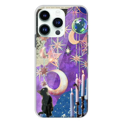 Celestial Moon Cat Art - Printed Silicone Case For Apple iPhone 13 Pro Max