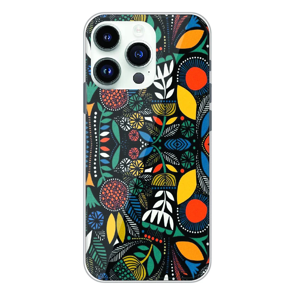 Folk Floral Night Garden - Printed Silicone Case For Apple iPhone 13 Pro Max