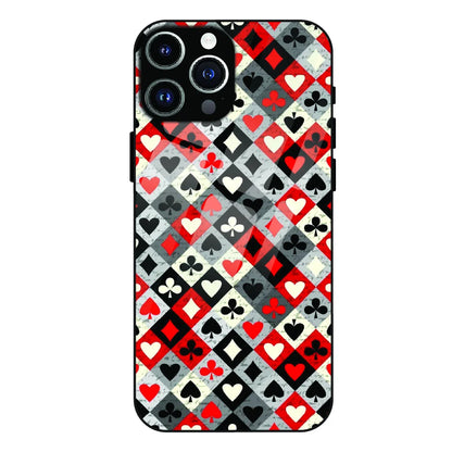 Classic Card Symbols - Glass Case For Apple iPhone 13 Pro Max