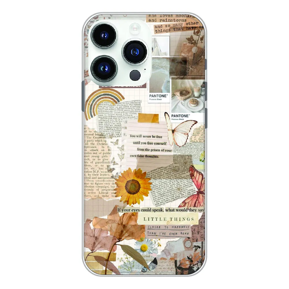 Aesthetic Butterfly & Sunflower - Printed Silicone Case For Apple iPhone 13 Pro Max