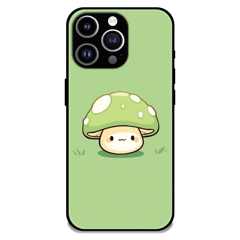 Cute Mushroom Character - Glossy Metal Silicone Case For Apple iPhone 13 Pro Max