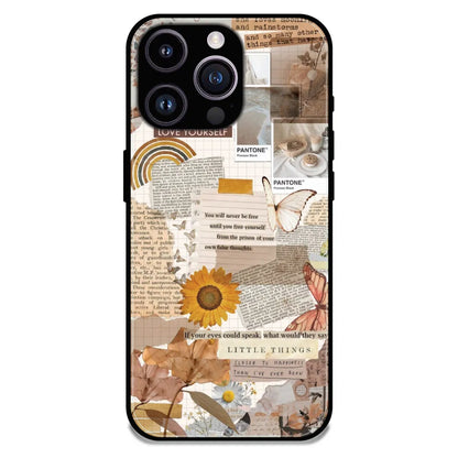 Aesthetic Butterfly & Sunflower - Glossy Metal Silicone Case For Apple iPhone 13 Pro Max